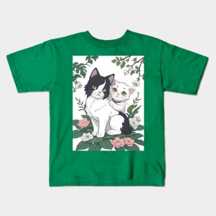 Enchanting Feline Duo Kids T-Shirt